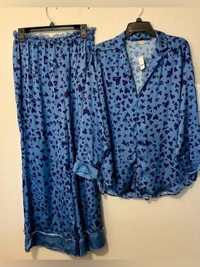intimately FP Dreamy Blue Hearts Pajamas Set Size XS